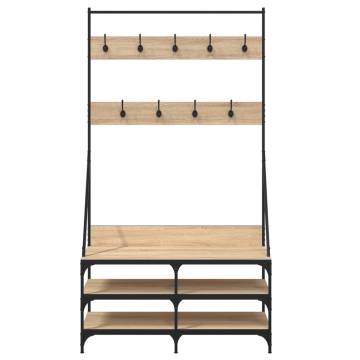 Stylish Clothes Rack with Shoe Storage - Sonoma Oak 100x40x184cm