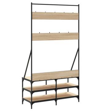 Stylish Clothes Rack with Shoe Storage - Sonoma Oak 100x40x184cm