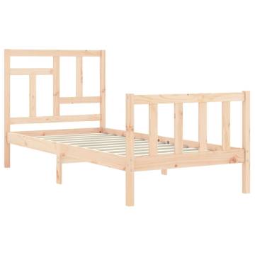 Single Solid Wood Bed Frame with Headboard | Hipo Market