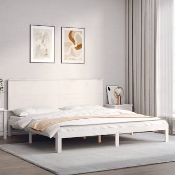 White Super King Size Bed Frame with Headboard | Hipomarket