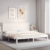 Bed Frame with Headboard White Super King Size Solid Wood Colour white Size 180 x 200 cm 