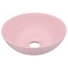 Matt Pink Round Bathroom Sink - Contemporary Ceramic Design