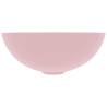 Matt Pink Round Bathroom Sink - Contemporary Ceramic Design