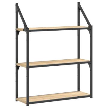 3-Tier Wall Shelf Sonoma Oak – Space-Saving Storage Solution