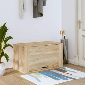 Wall-Mounted Shoe Cabinet in Sonoma Oak - Stylish Storage Solution