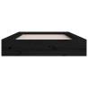 Black Bed Frame 90x200 cm - Solid Pine Wood & Space-Saving Design