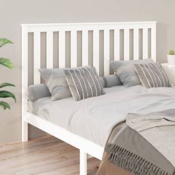 Stylish White Wooden Bed Headboard - 156x6x101 cm