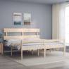 Bed Frame with Headboard Super King Size Solid Wood Colour natural Size 180 x 200 cm Model high 