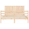 Solid Wood Bed Frame 160x200 cm with Headboard | HipoMarket