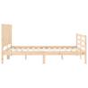 Solid Wood Bed Frame 160x200 cm with Headboard | HipoMarket