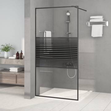 Walk-in Shower Wall Black 100x195 cm Clear ESG Glass - Hipo Market