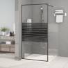 Walk-in Shower Wall Black 100x195 cm Clear ESG Glass Colour black Size 100 x 195 cm Model striped 