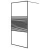 Walk-in Shower Wall Black 100x195 cm Clear ESG Glass - Hipo Market