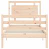 Solid Wood Small Single Bed Frame with Headboard - Hipo Market