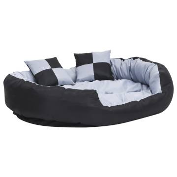 Reversible & Washable Dog Cushion Grey & Black - 110x80 cm