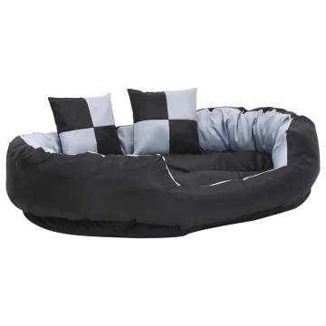 Reversible & Washable Dog Cushion Grey & Black - 110x80 cm