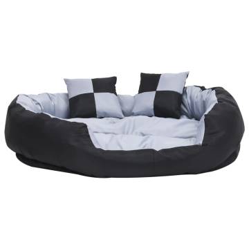 Reversible & Washable Dog Cushion Grey & Black - 110x80 cm