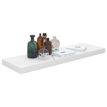 Floating Wall Shelf High Gloss White - 80x23.5x3.8 cm MDF