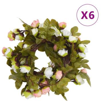 Champagne Artificial Flower Garlands - 6 pcs, 215 cm