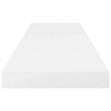 Floating Wall Shelf High Gloss White - 80x23.5x3.8 cm MDF