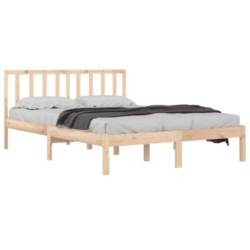 Bed Frame Solid Wood Pine 140x190 cm - Durable & Stylish