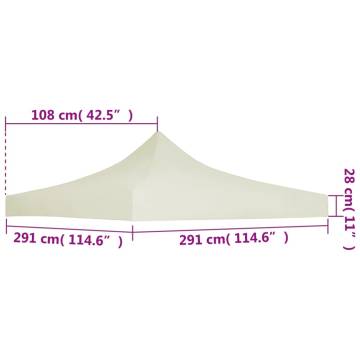 Party Tent Roof 3x3 m Cream - Durable & UV Resistant