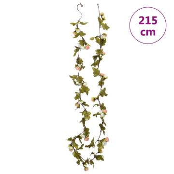 Champagne Artificial Flower Garlands - 6 pcs, 215 cm