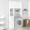 Bathroom Cabinet High Gloss White 32x25.5x190 cm Engineered Wood Colour high gloss white Number of 1 Number of Pieces 