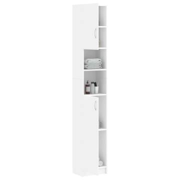 High Gloss White Bathroom Cabinet | 32x25.5x190 cm Design