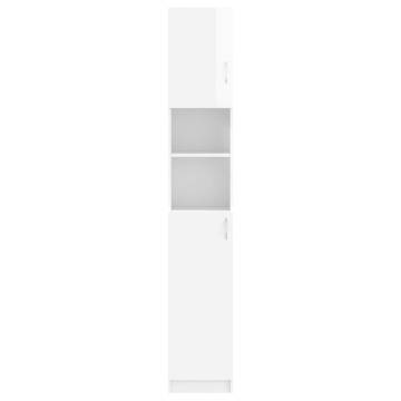 High Gloss White Bathroom Cabinet | 32x25.5x190 cm Design