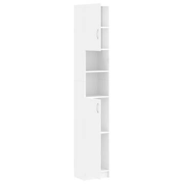 High Gloss White Bathroom Cabinet | 32x25.5x190 cm Design