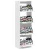 Stylish Shoe Cabinet with 4 Flip-Drawers - White 60x42x204 cm