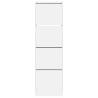 Stylish Shoe Cabinet with 4 Flip-Drawers - White 60x42x204 cm