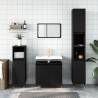 3 Piece Bathroom Cabinet Set Black Engineered Wood Colour black Number of 3 