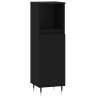 3 Piece Bathroom Cabinet Set - Black Engineered Wood