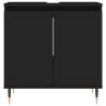 3 Piece Bathroom Cabinet Set - Black Engineered Wood