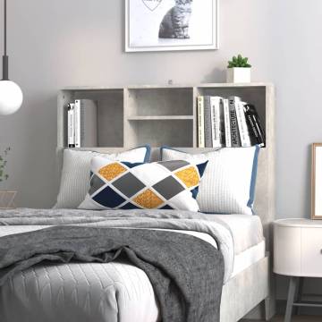 Headboard Cabinet Concrete Grey 100x19x103.5 cm - HiPoMarket