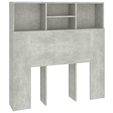 Headboard Cabinet Concrete Grey 100x19x103.5 cm - HiPoMarket