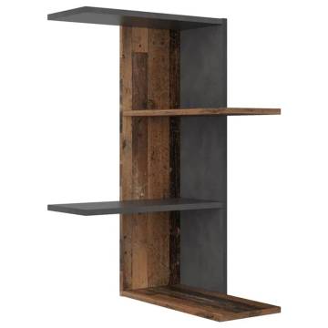 FMD Wall-mounted Corner Shelf - Old Style Dark Matera