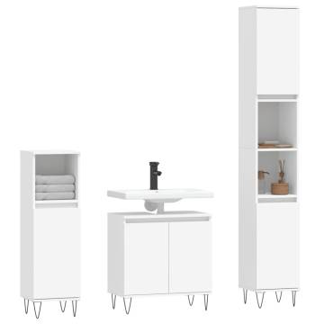 3 Piece Bathroom Cabinet Set - Stylish White Storage Solution