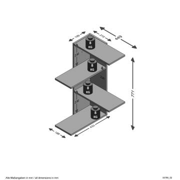 FMD Wall-mounted Corner Shelf - Old Style Dark Matera