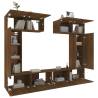 6 Piece TV Cabinet Set - Brown Oak Engineered Wood | Hipo Market