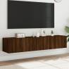 TV Wall Cabinets with LED Lights 2 pcs Brown Oak 80x35x31 cm Colour brown oak Size 80 x 35 x 31 cm Quantity in Package 2 