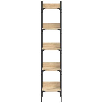 5-Tier Bookshelf in Sonoma Oak | Space-Saving Storage Solution