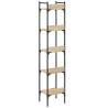 5-Tier Bookshelf in Sonoma Oak | Space-Saving Storage Solution