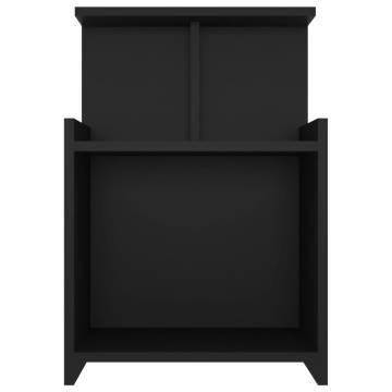 Bed Cabinet Black 40x35x60 cm - Stylish Engineered Wood Design