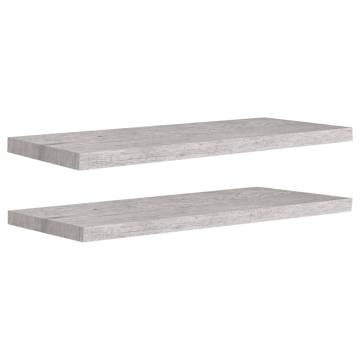 Floating Wall Shelves - 2 pcs Concrete Grey | Hipomarket