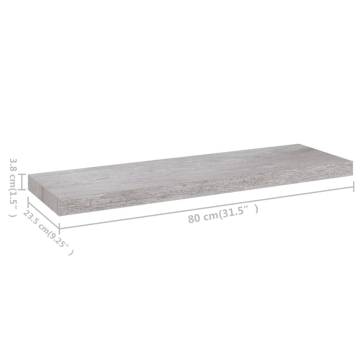 Floating Wall Shelves - 2 pcs Concrete Grey | Hipomarket