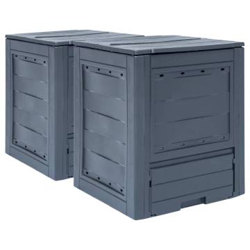 Garden Composters 2 pcs - 520 L Grey Plastic | HipoMarket