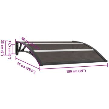 Stylish Black Door Canopy 120x75 cm - Durable Protection